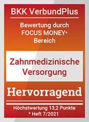 BKK VerbundPlus Bewertung durch FOCUS MONEY - Hervorragend